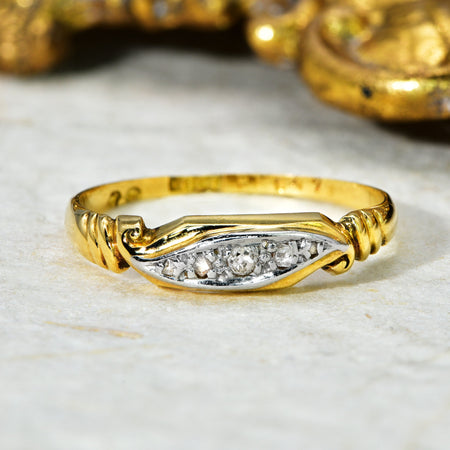 The Vintage Scrolled Eye Diamond Ring - Antique Jewellers