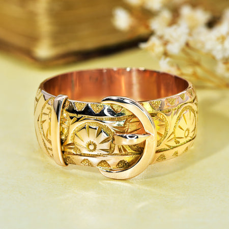 The Antique 1915 Embossed Buckle Ring - Antique Jewellers