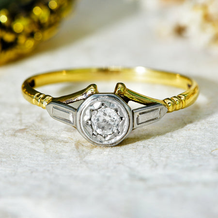 The Vintage Brilliant Cut Diamond Illusion Star Ring - Antique Jewellers