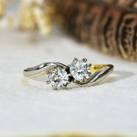 The Vintage 1930s Toi Et Moi Old Cut Diamond Ring - Antique Jewellers