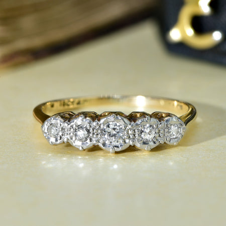 The Brilliant Cut and Eight Cut Diamond Illusion Set Ring - Antique Jewellers