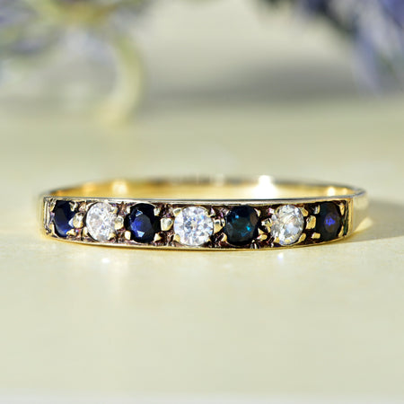 The Vintage 1982 Sapphire and White Stone Ring - Antique Jewellers