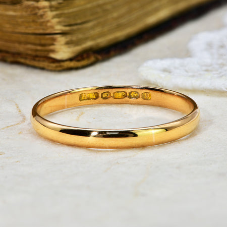 The Vintage 1953 22ct Gold Wedding Ring - Antique Jewellers