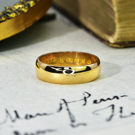 The Antique Victorian 1876 22ct Gold Wedding Ring - Antique Jewellers
