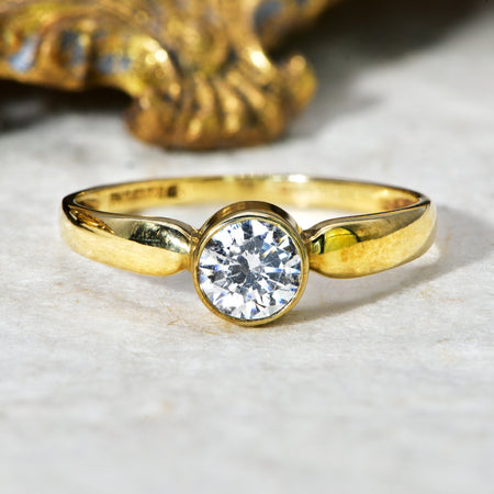The Vintage Bezel Set Cubic Zirconia Solitaire Ring - Antique Jewellers