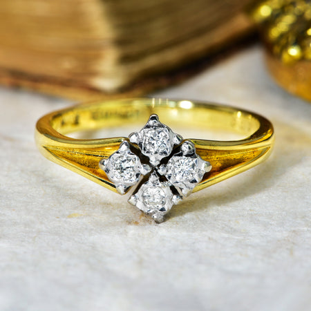 The Vintage 1979 Brilliant Cut Four Diamond Ring - Antique Jewellers