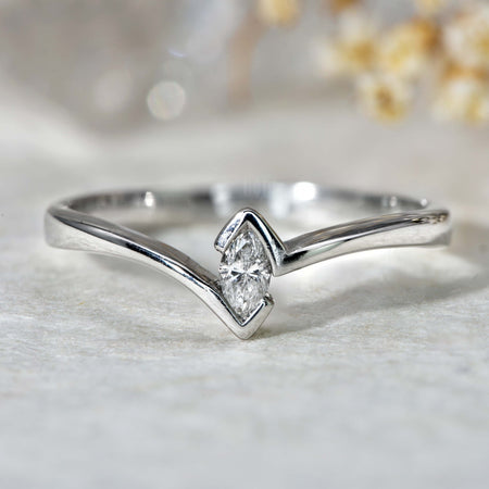 The Contemporary Marquise Cut Solitaire Diamond Ring - Antique Jewellers
