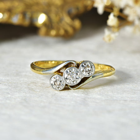 The Vintage Treasured Three Diamond Ring - Antique Jewellers