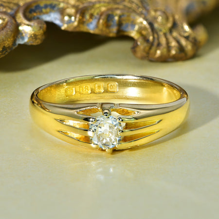 The Vintage 1937 Old Cushion Cut Solitaire Diamond Ring - Antique Jewellers