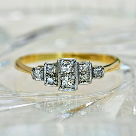 The Vintage Art Deco Brilliant and Single Cut Diamond Ring - Antique Jewellers
