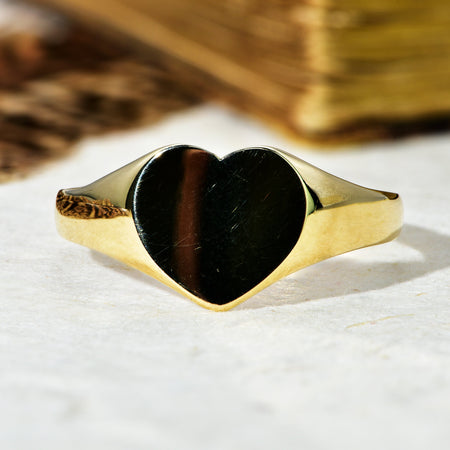 The Vintage 1984 Heart Signet Ring - Antique Jewellers