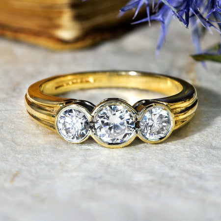 The Vintage 1995 Three Stone Cubic Zirconia Ring - Antique Jewellers