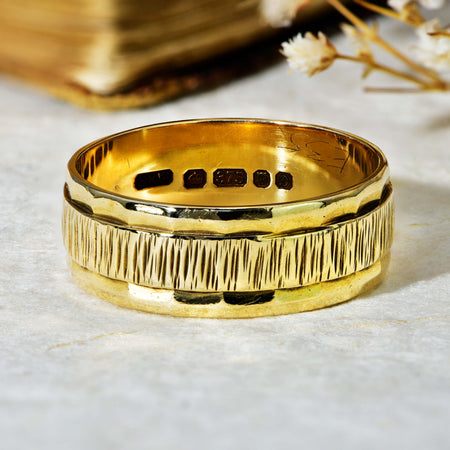 The Vintage 1978 Textured 9ct Gold Wedding Ring - Antique Jewellers