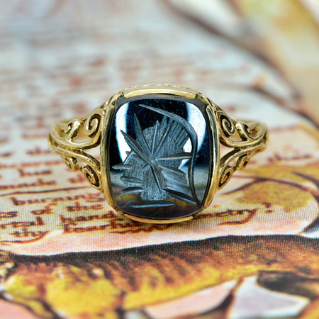 The Vintage Hematite Centurion Ring - Antique Jewellers