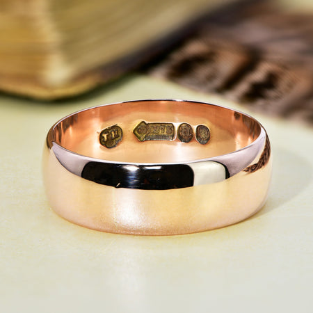 The Antique 1916 9ct Rose Gold Wedding Ring - Antique Jewellers