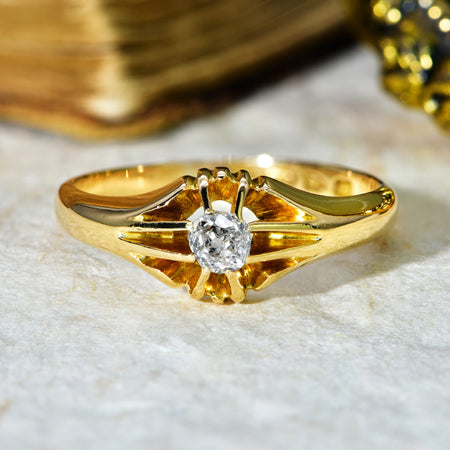 The Antique 1901 Old Mine Cut Solitaire Diamond Ring - Antique Jewellers