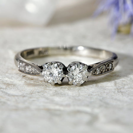 The Vintage Brilliant Cut Diamond Toi Et Moi Ring - Antique Jewellers