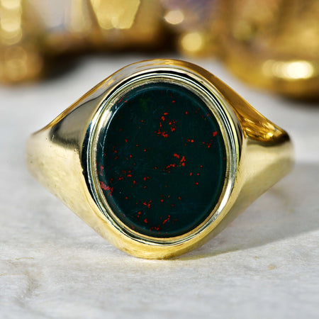 The Vintage 1972 Bloodstone Signet Ring - Antique Jewellers