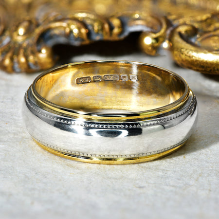 The Vintage 1997 Dual Tone Wedding Ring - Antique Jewellers