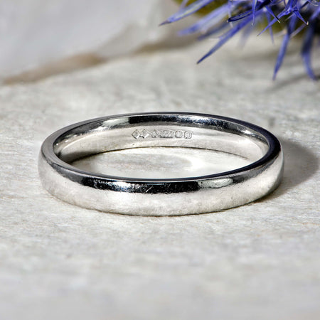 The Contemporary 2006 Sleek Platinum Wedding Ring - Antique Jewellers