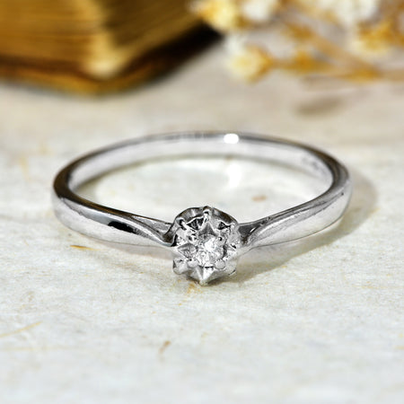 The Vintage White Solitaire Diamond Ring - Antique Jewellers