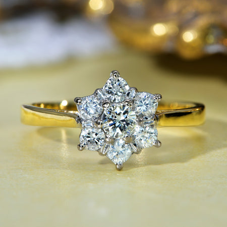 The Vintage 1991 Brilliant Cut Diamond Celestial Star Ring - Antique Jewellers