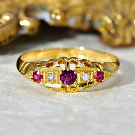 The Antique Art Deco 1925 Ruby and Diamond Ring - Antique Jewellers