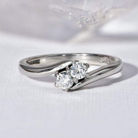 The Vintage Toi Et Moi White Gold Brilliant Cut Diamond Ring - Antique Jewellers
