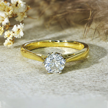 The Vintage Brilliant Cut Bold Solitaire Diamond Ring - Antique Jewellers