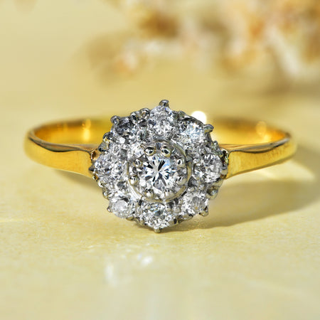 The Vintage Brilliant and Eight Cut Diamond Cluster Ring - Antique Jewellers
