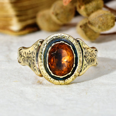 The Late Victorian Ornate Autumnal Citrine Ring - Antique Jewellers