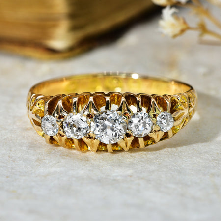 The Antique 1913 Edwardian Old European and Mine Cut Diamond Ring - Antique Jewellers
