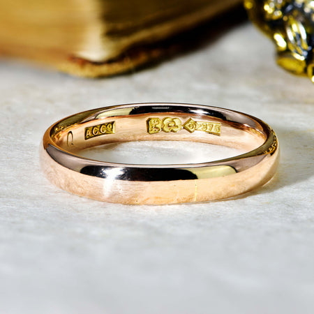 The Vintage 1930 9ct Rose Gold Wedding Ring - Antique Jewellers