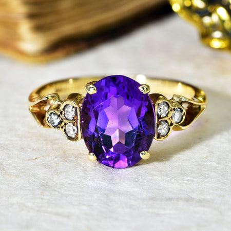 The Vintage 1997 Amethyst and Diamond Enchanting Ring - Antique Jewellers