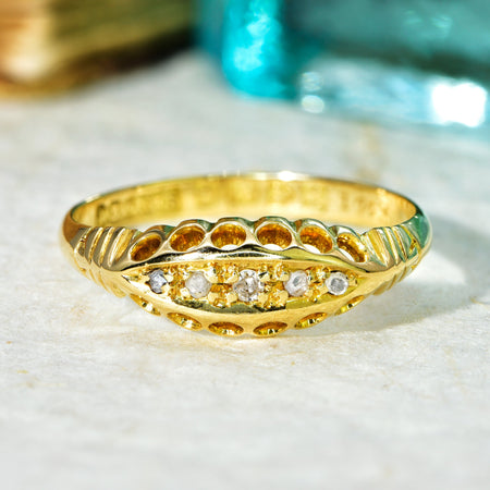 The Antique 1911 Five Diamond Eyelet Ring - Antique Jewellers