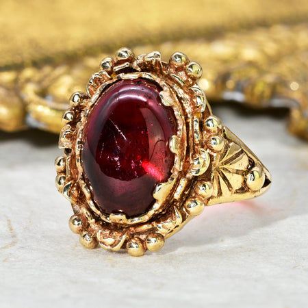 The Vintage Ornate Set Cabochon Ring - Antique Jewellers