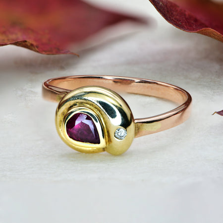 The Vintage Ruby and Diamond Snake Ring - Antique Jewellers