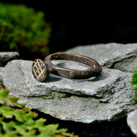 The Ancient Bronze Crosshatch Ring - Antique Jewellers
