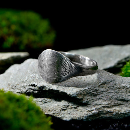 The Ancient Medieval Celtic Rune Silver Ring - Antique Jewellers