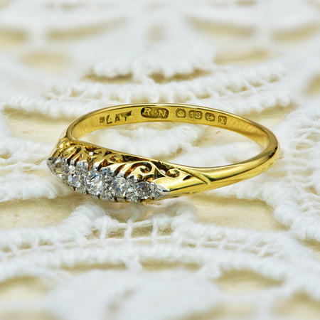 The Vintage 1922 Diamond Boat Ring - Antique Jewellers