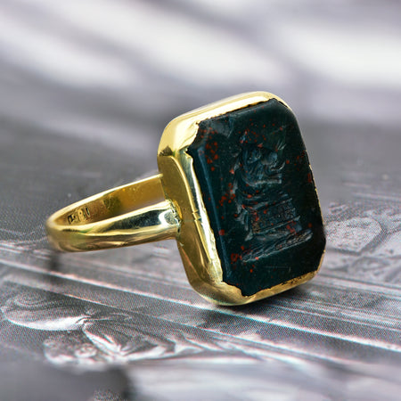 The Antique Victorian Lionhead Intaglio Ring - Antique Jewellers