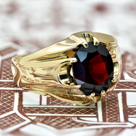 The Vintage Garnet Chunky Ring - Antique Jewellers