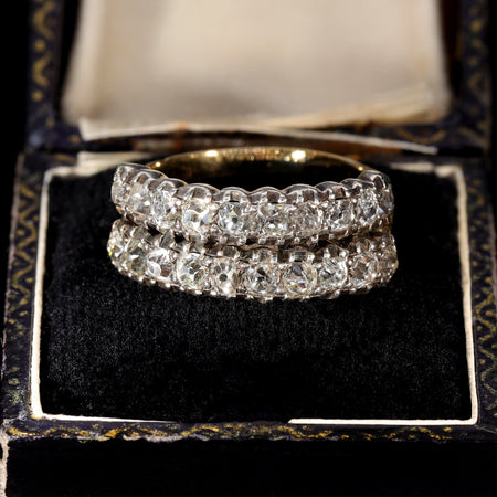 The Antique Georgian Twenty Old Mine Cut Diamond Half Hoop Ring