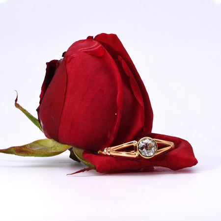 Open Backed Diamond Solitaire Engagement Ring, Antique Victorian (1873), 22ct Gold, 0.45ct, S½ - Antique Jewellers