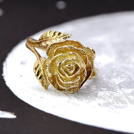 The Vintage 1978 Gold Rose Ring - Antique Jewellers