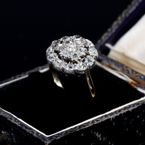 The Antique Victorian Old Cut Diamond Cluster Spectacular Ring - Antique Jewellers