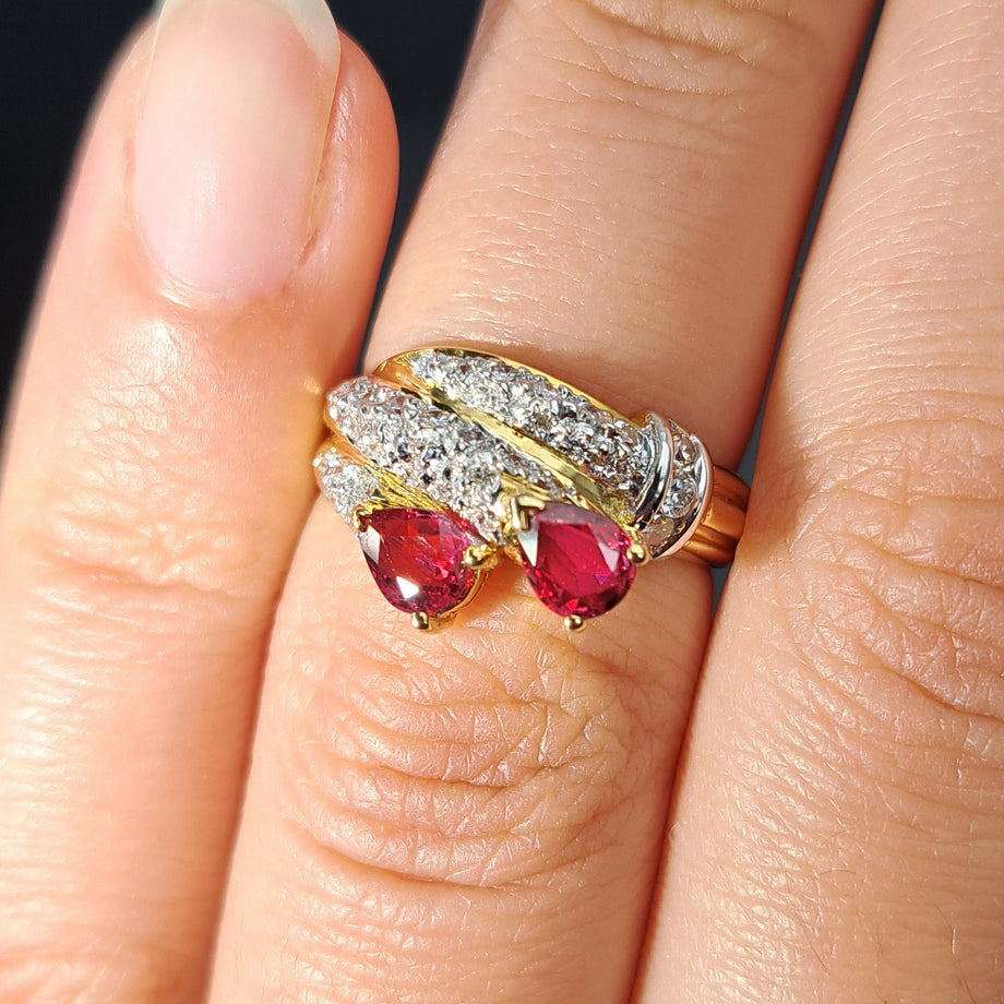 The Vintage Ruby and Diamond Claw Ring