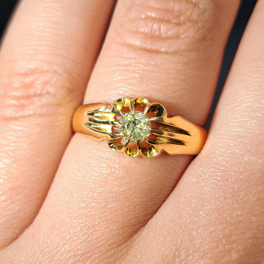 The Antique 1919 Claw Set Yellow Diamond Ring
