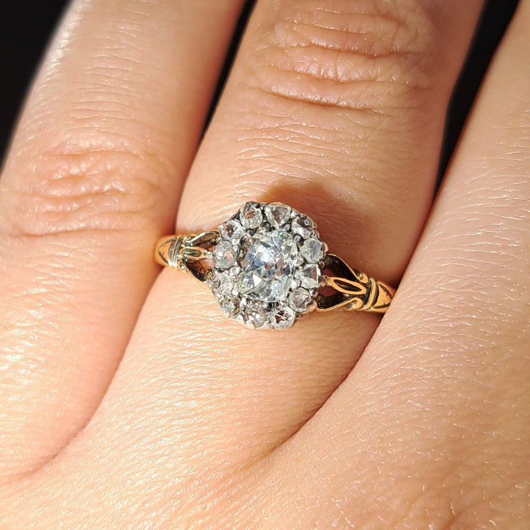 The Antique Georgian Old Mine Cut Diamond Cluster Ring