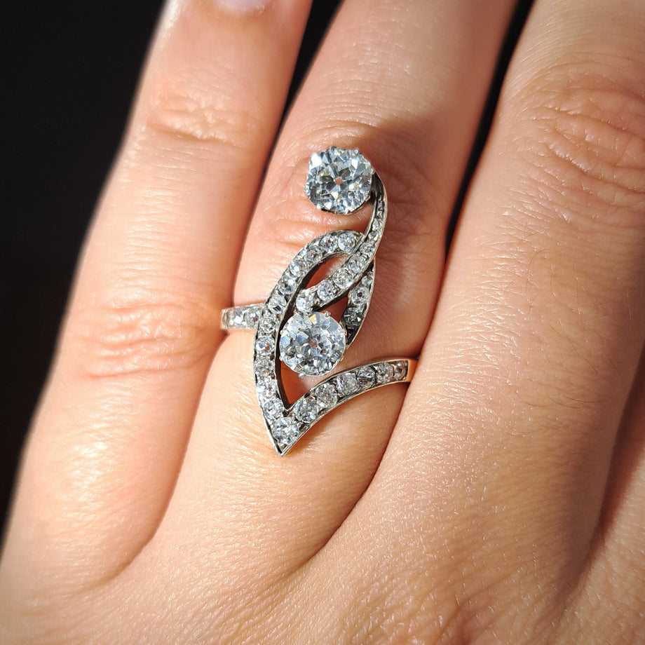 The Antique Art Nouveau Diamond Flamboyant Ring
